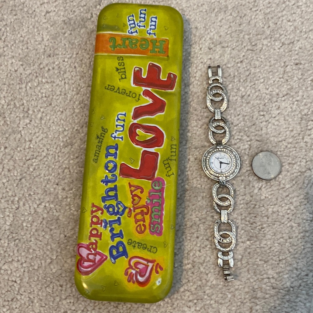 Brighton Silver and White Women's Watch